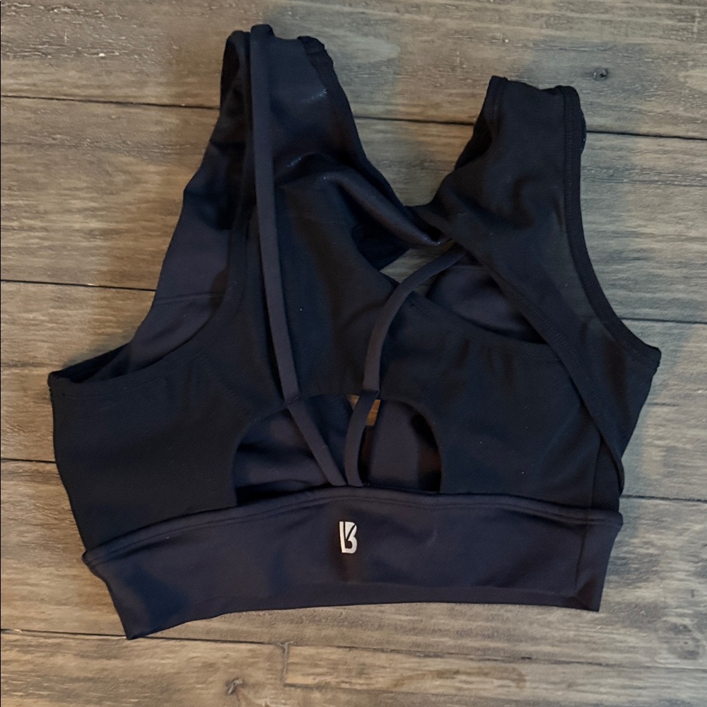 BuffBunny Shimmering Black Sports Bra - Picture 2 of 3